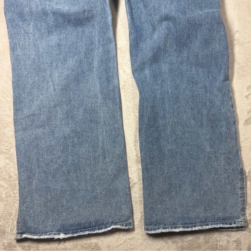 Cider Novelty Sequin Heart Patch Wide Leg High Rise Denim Blue Jeans Size Large - Picture 13 of 15